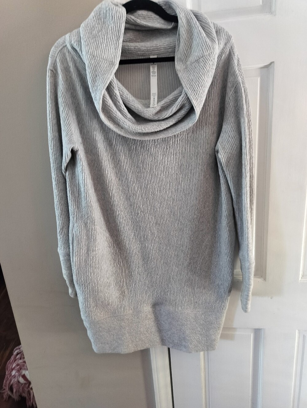 Lululemon Medium Cozy Cowl Neck Sweater Dress in Light Gray